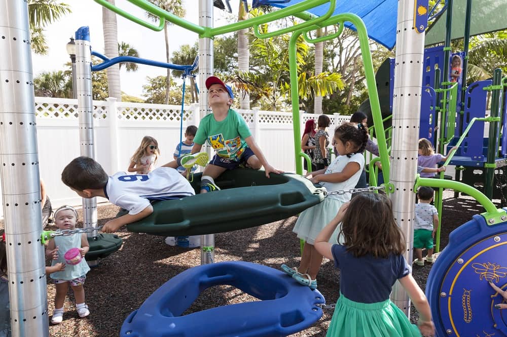 Children enjoying the new Discovery Playground at the South Florida Science Center and Aquarium