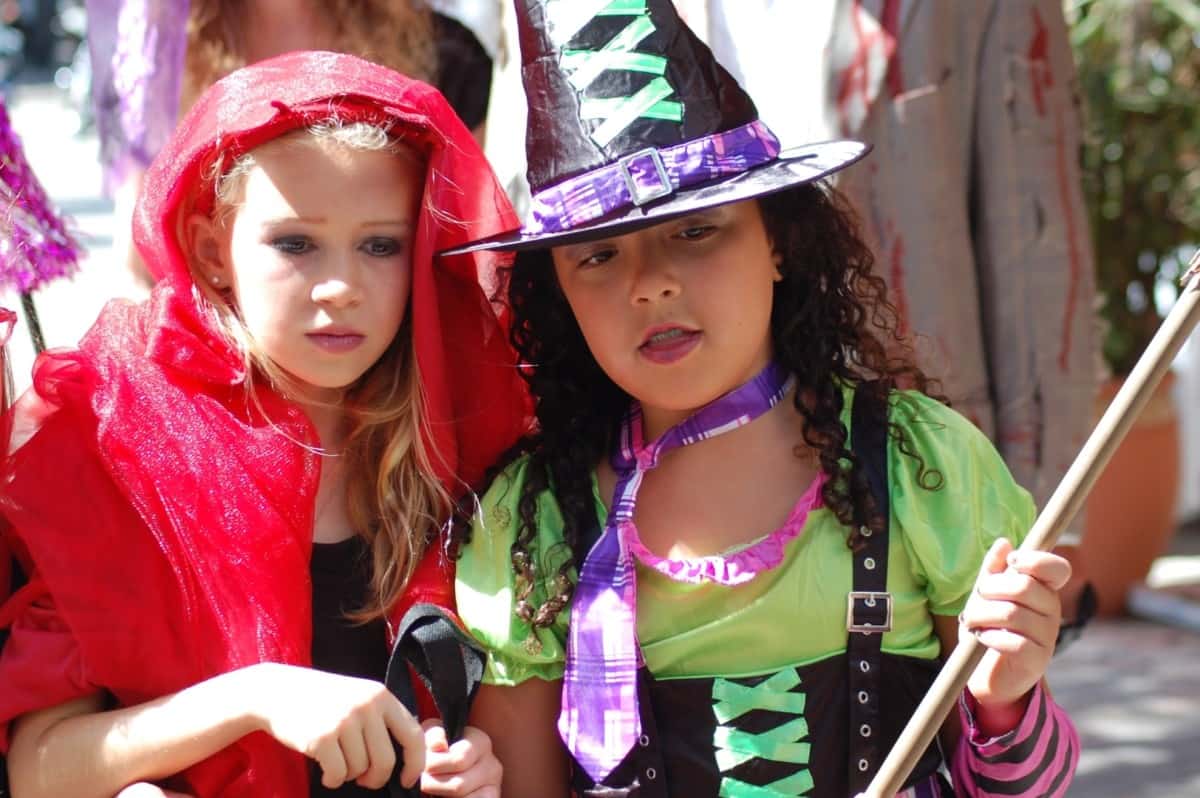 Girls Dressed Up Halloween Parade