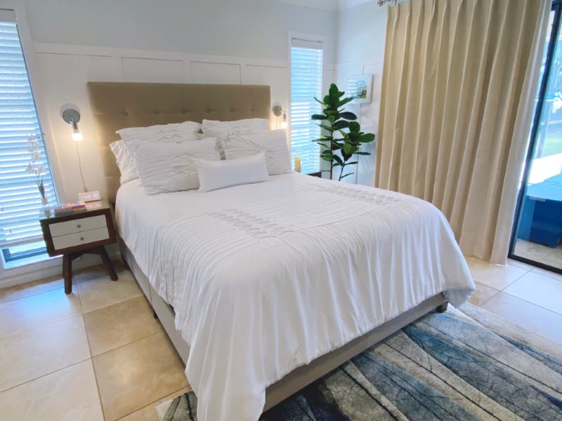 Guest room makeover with custom curtains in Boca Raton