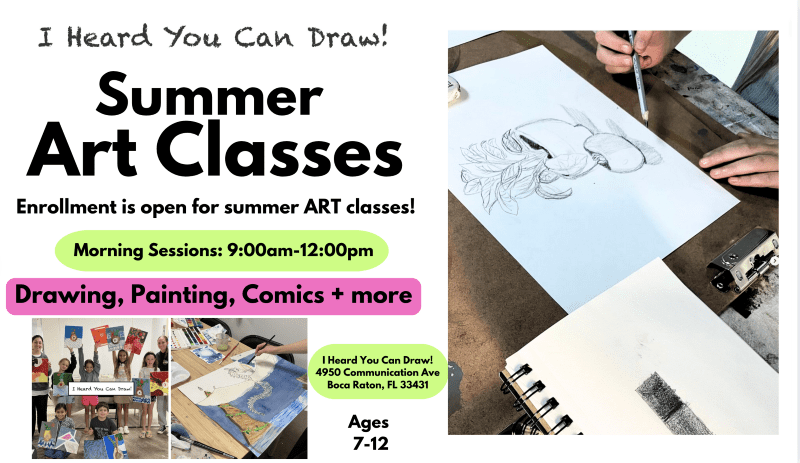 2025 South Florida Summer Camps I Heard You Can Draw Art Classes