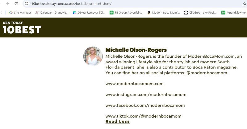 USA Today 10 Best Panel Acknowlegement