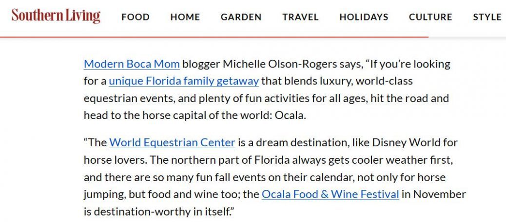 Southern Living Mention Modern Boca Mom Ocala Fall Places to Visit